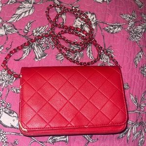Red Quilted Square Chain Bag 👛